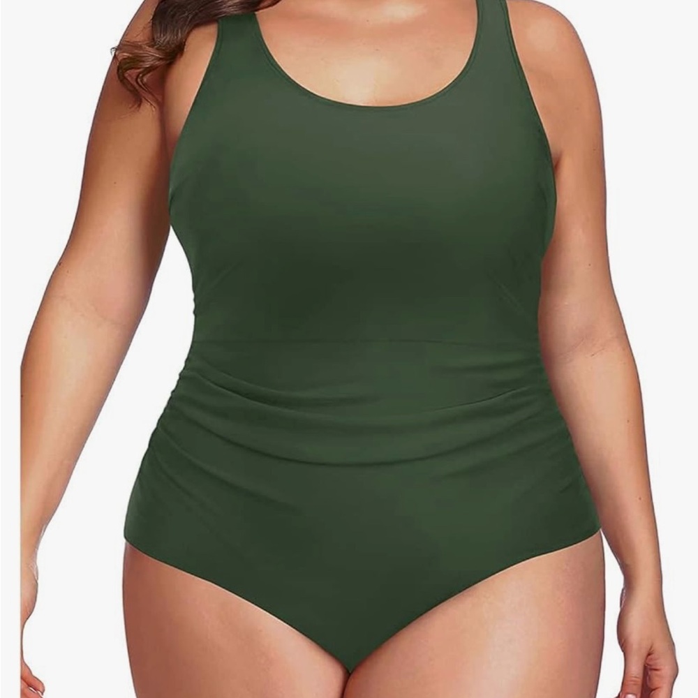 Women Plus Size One Piece Swimsuit Athletic Tummy Control Ruched Bathing Suit